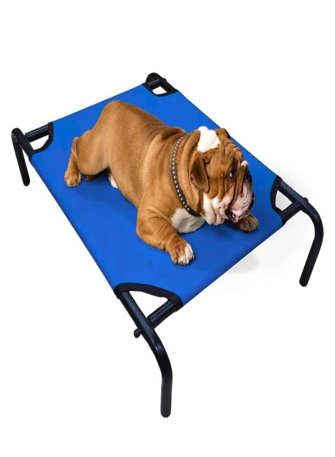 Pets Empire Elevated Cooling Pets Bed for Small Dogs & Cats | Breathable Raised Cot with Sturdy Frame for Indoor & Outdoor Comfort, Easy to Assemble and Clean, Dog Cot Bed,(28 x 22 x 7in Medium, Blue) - Image 1